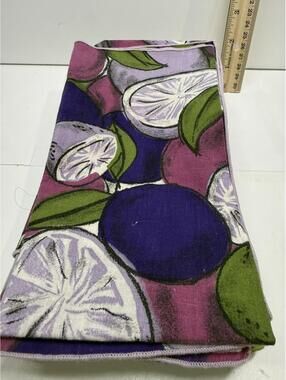 Set of 10 Colorful Citrus Print Cloth Napkins 9x9 Kitchen Dining